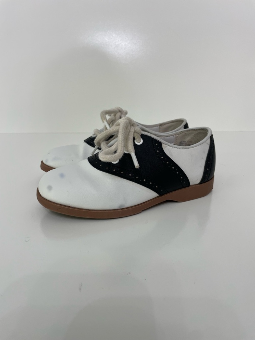 SmartFit Low-Top Saddle Shoes Black White Girls 11 Girlhoodcore Cottagecore 50s